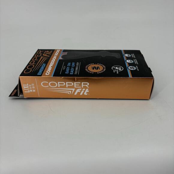 Copper Fit Energy Compression Socks Easy On Off Black Unisex L/XL - Picture 7 of 9